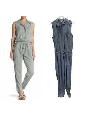 Young Fabulous & Broke Every Jumpsuit SZ L Vintage Wash Chambray Blue